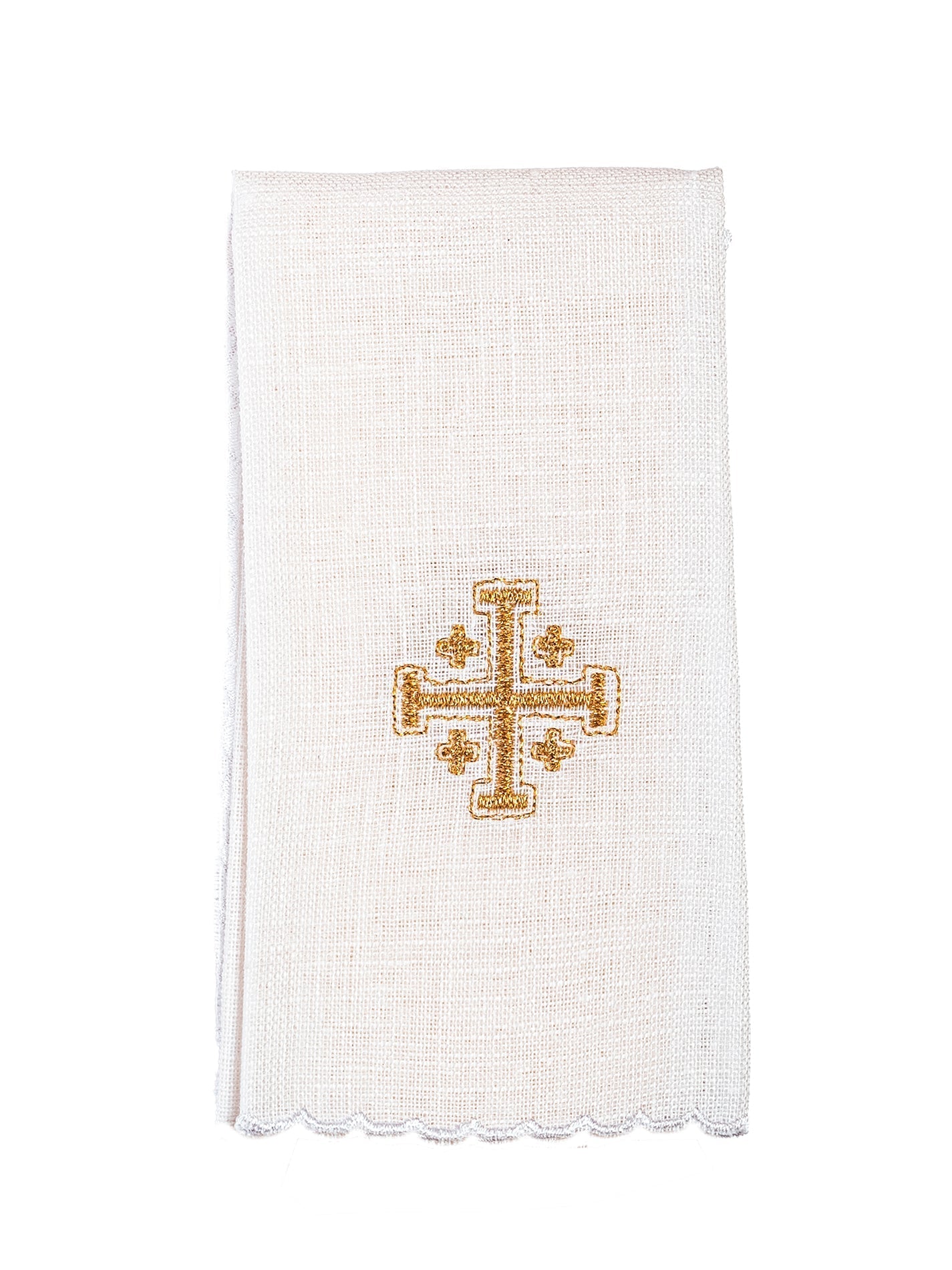 Juego de altar lino bordado Cruz de Jerusalén KKL/030/C1 - CASULLAS.ES