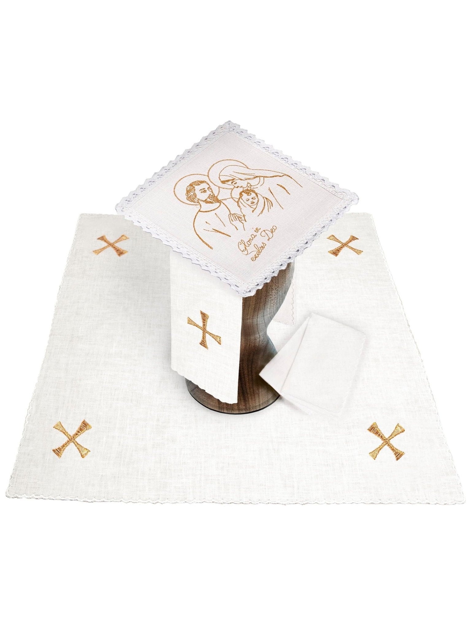 Juego de altar lino bordado para Navidad KKL/118 - CASULLAS.ES