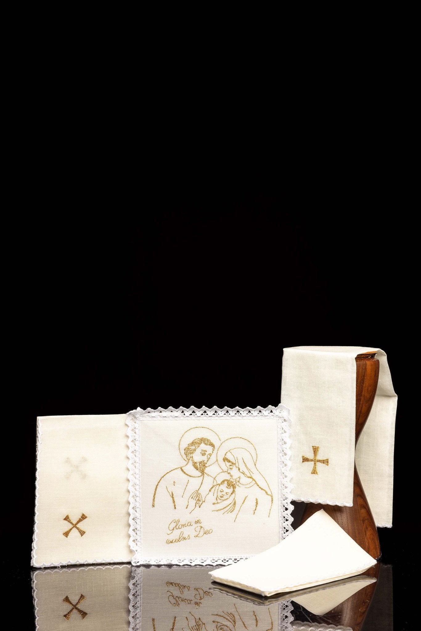 Juego de altar lino bordado para Navidad KKL/118 - CASULLAS.ES