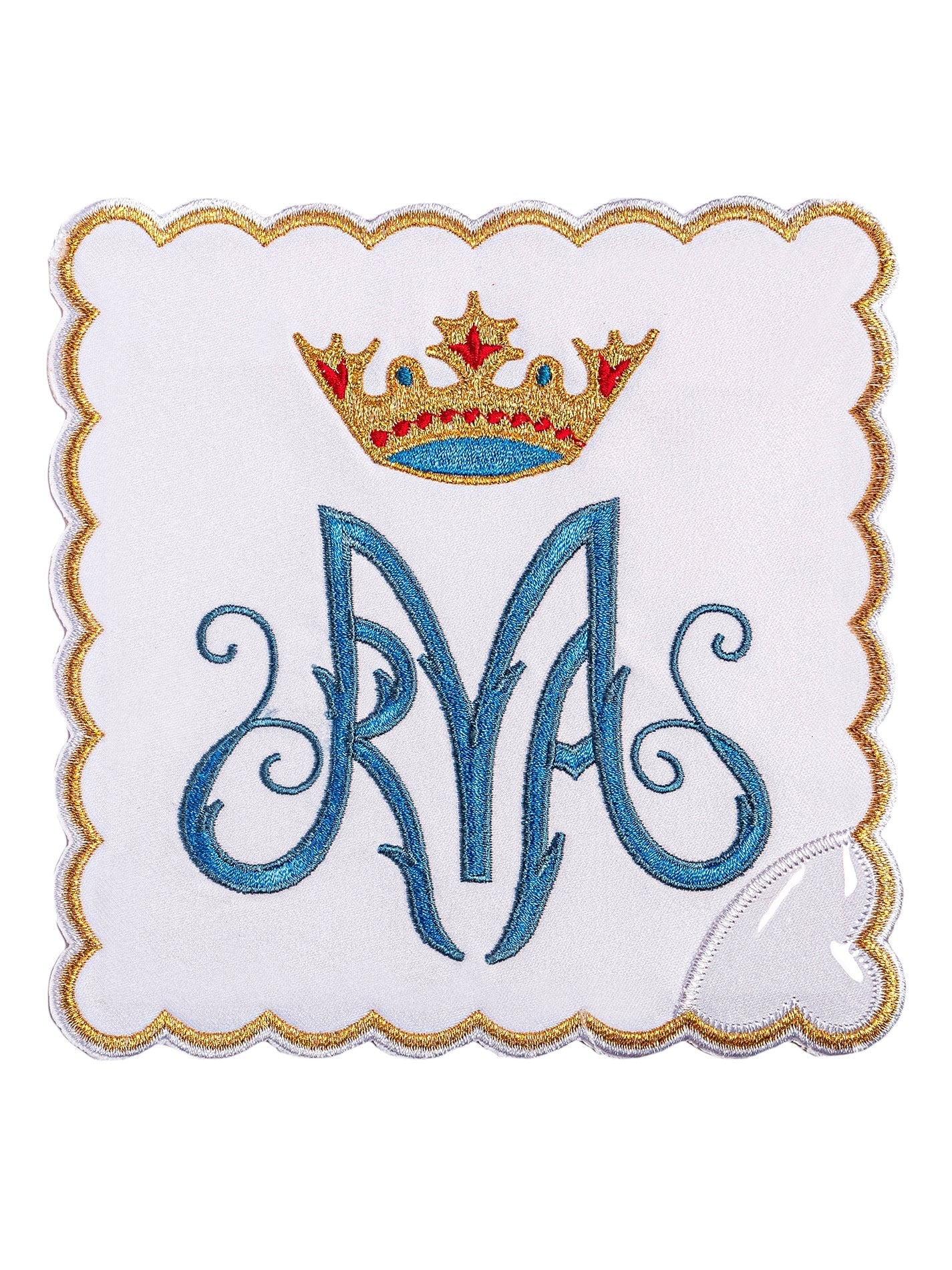 Juego de altar mariano bordado azul KK/003/C1 - CASULLAS.ES