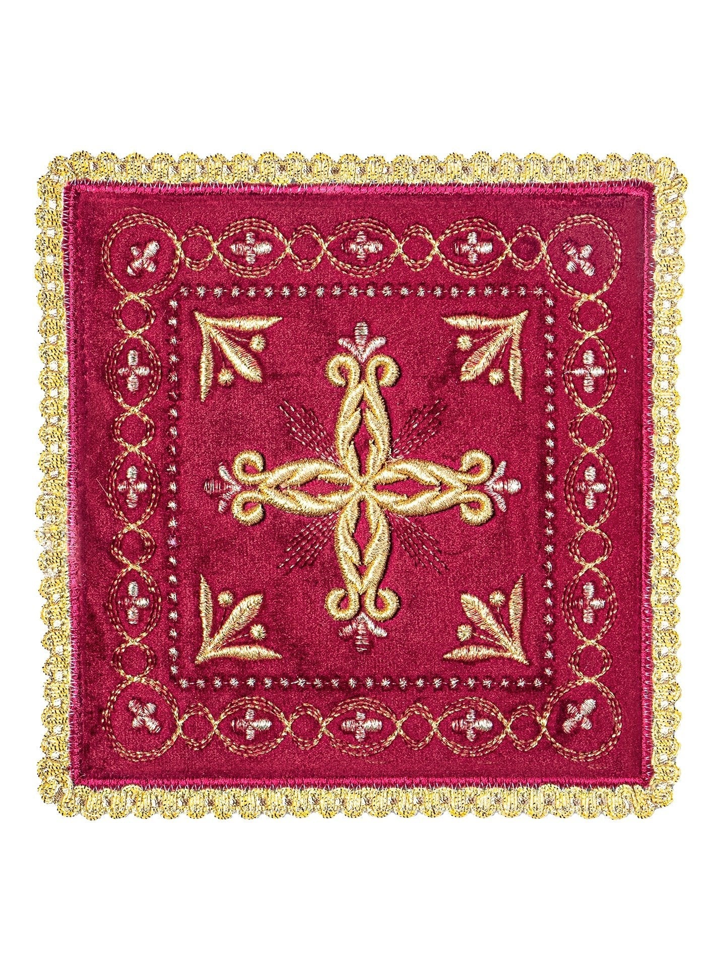 Juego de altar rojo terciopelo bordado rojo KK/5006/C1 - CASULLAS.ES