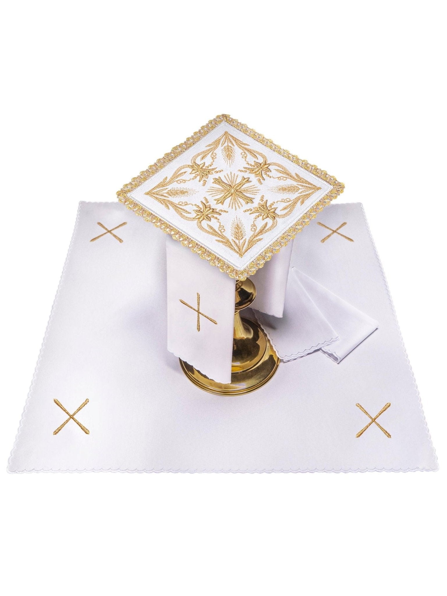 Juego de altar terciopelo bordado marfil KK/5001/C2 - CASULLAS.ES