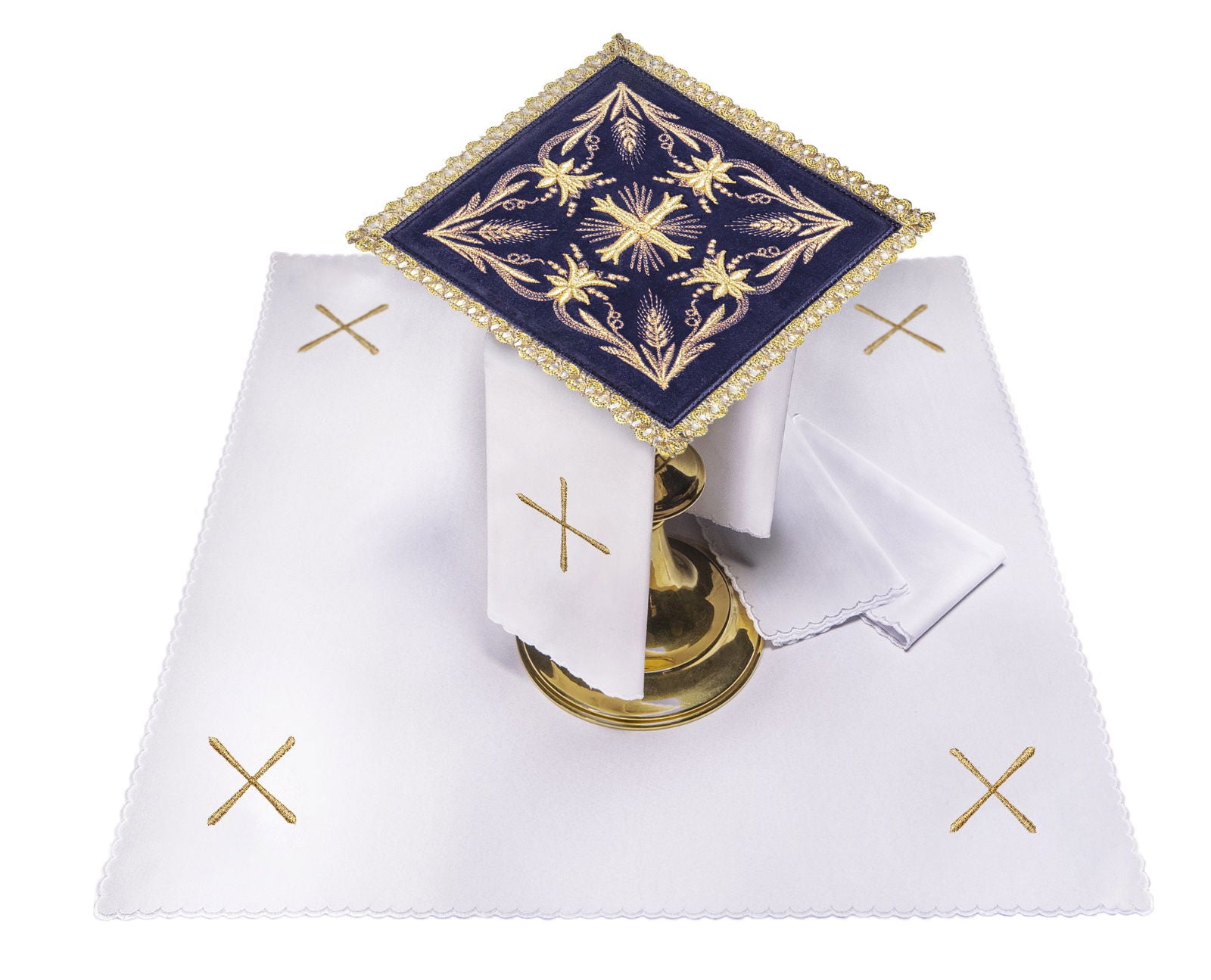 Juego de altar terciopelo bordado morado KK/5001/C4 - CASULLAS.ES