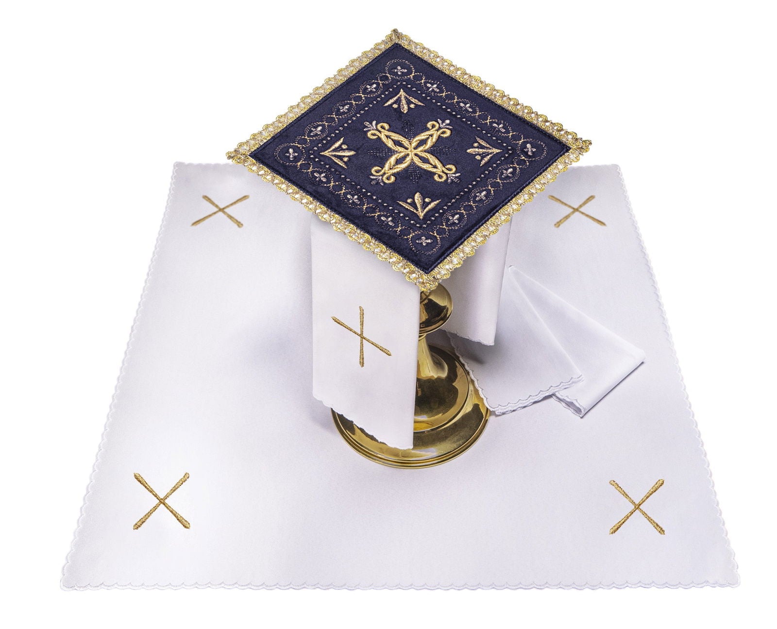 Juego de altar terciopelo bordado morado KK/5006/C4 - CASULLAS.ES