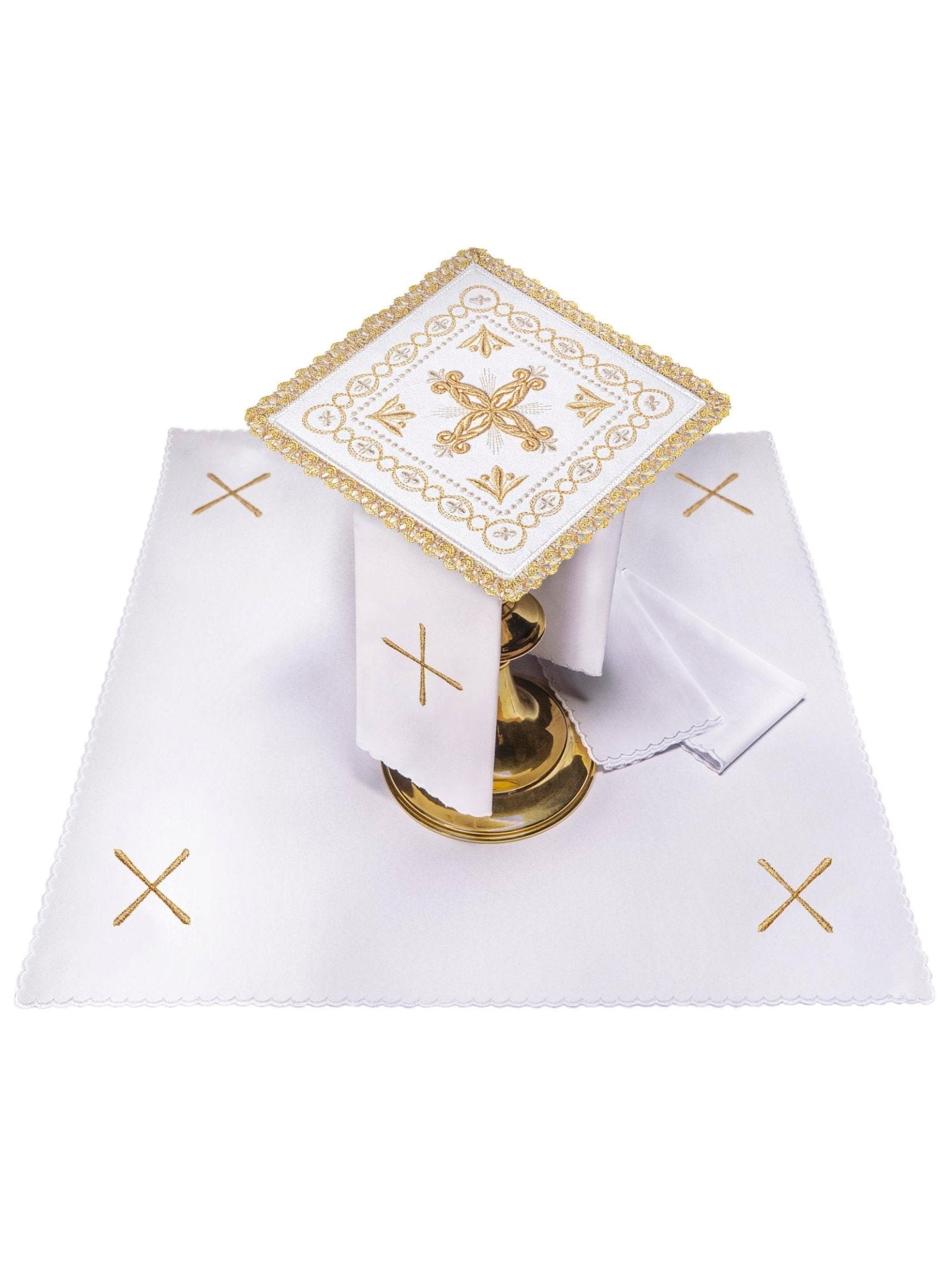 Juego de altar terciopelo bordado rojo KK/5006/C2 - CASULLAS.ES