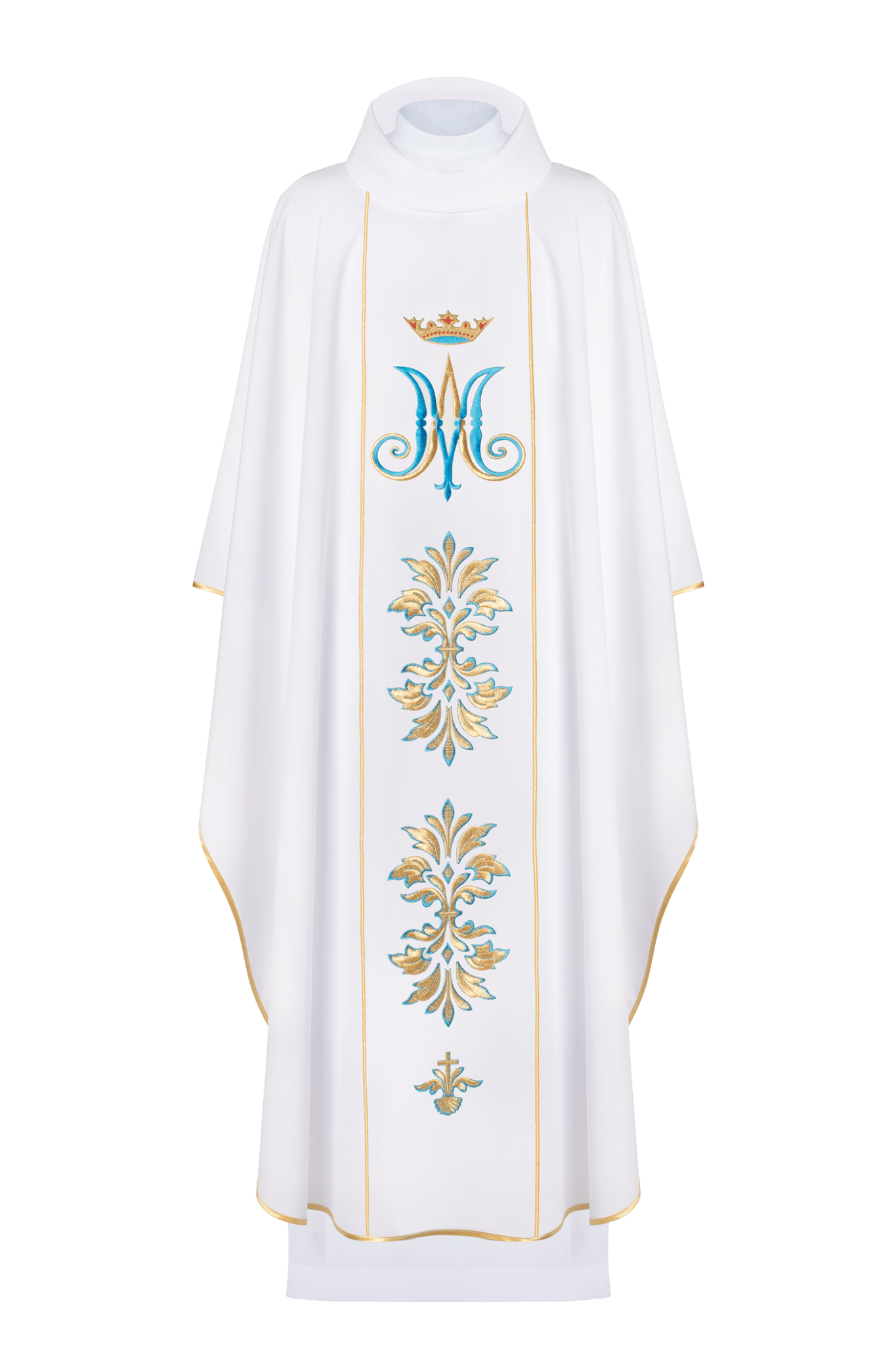 Ornat haftowany z motywem Maryjnym Biały