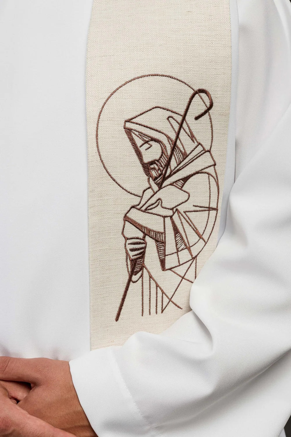 Estola bordada “Jesus Bom Pastor” cru